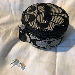 Coach Signature Bow Travel Jewelry Pouch Box